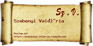 Szebenyi Valéria névjegykártya