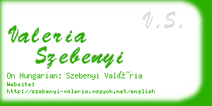 valeria szebenyi business card